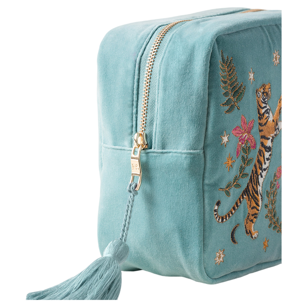 Elizabeth Scarlett Celestial Tigers Velvet Wash Bag