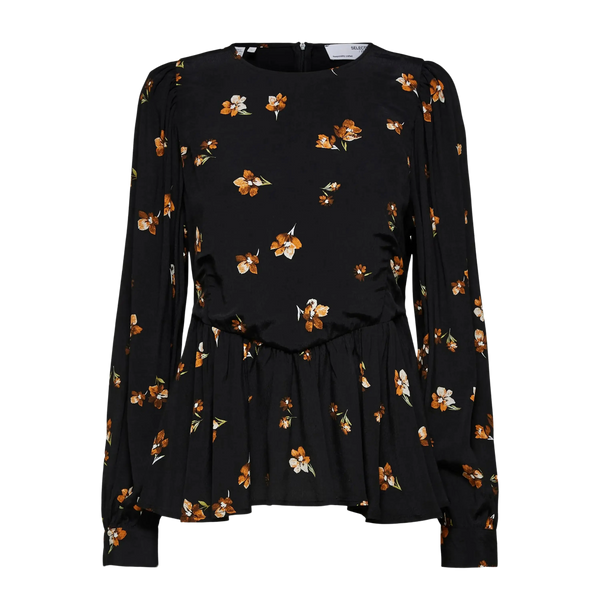 Selected Femme Long Sleeve Peplum Blouse