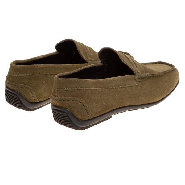 John White Monaco Suede Penny Driver Moccasin Loafer Shoe