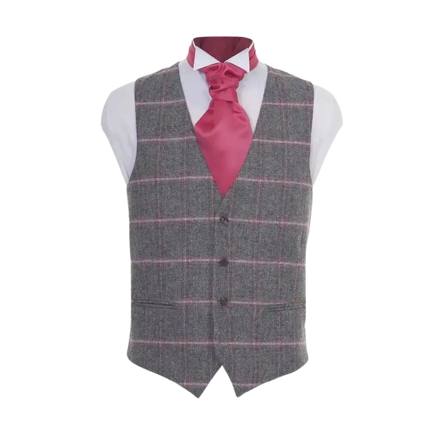 Tweed Waistcoat in Pink Check