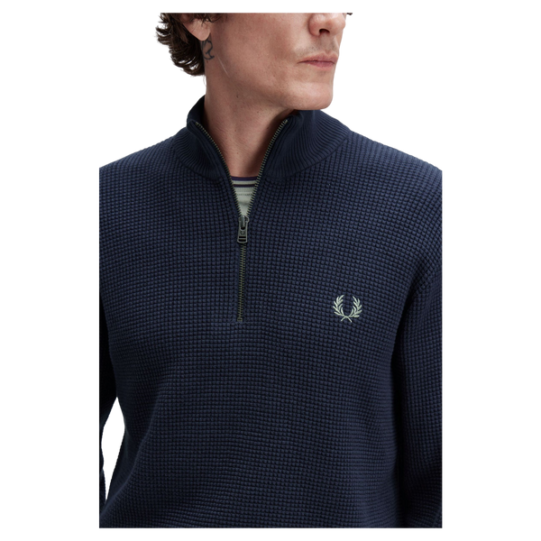 Fred Perry Waffle Stich Half Zip Jumper