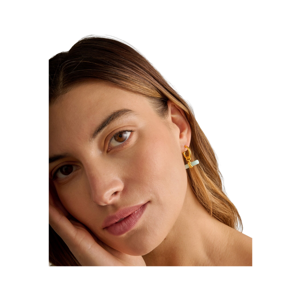 Katie Loxton Azura Waterproof Gold T-bar Hoop Earrings