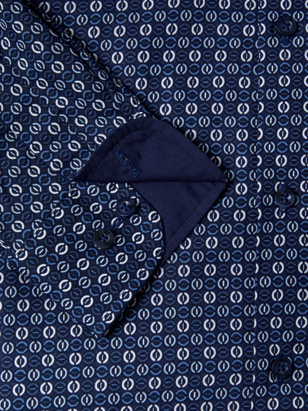 DG's Drifter Geo Circle Print Long Sleeve Button Down Shirt