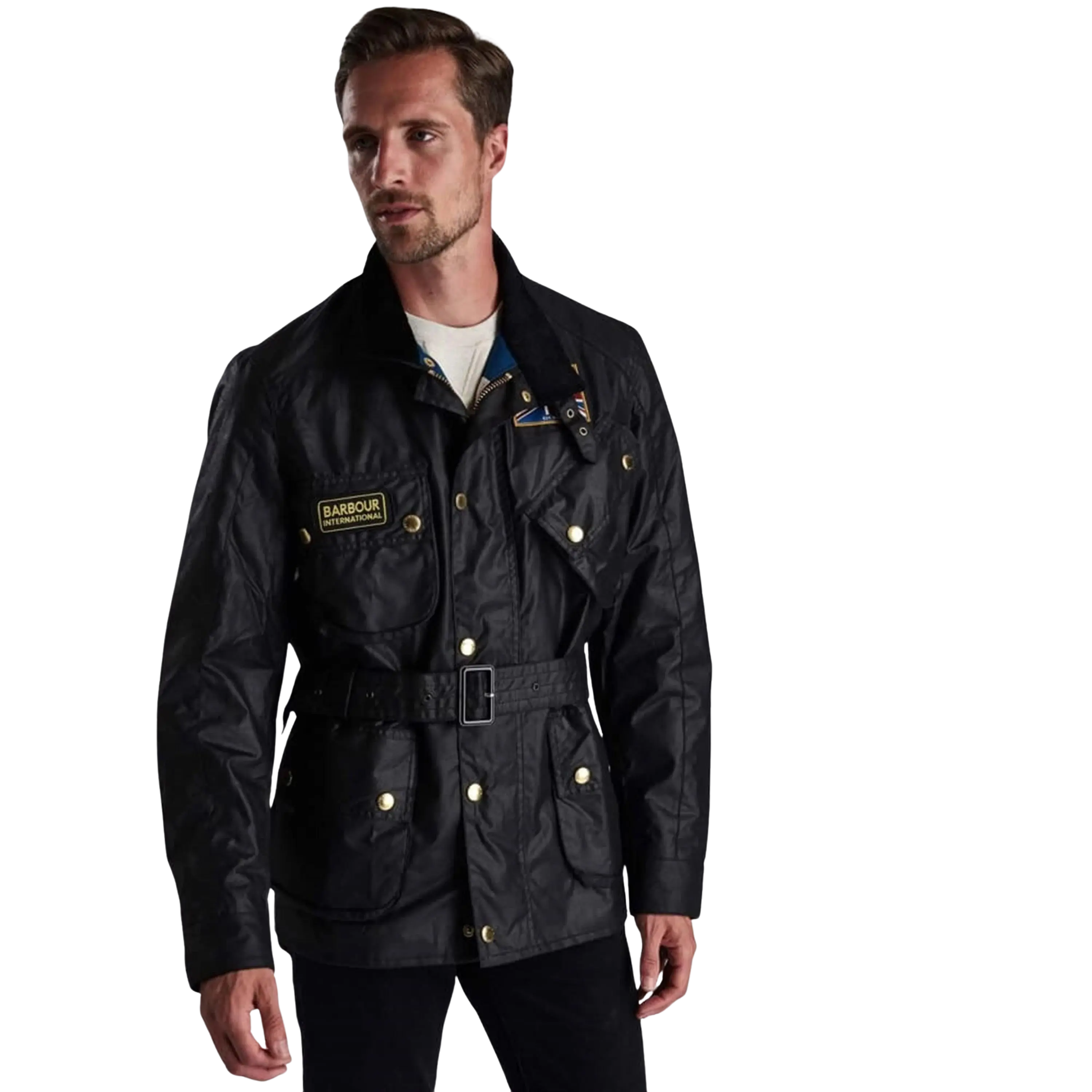 Barbour International Union Jack Jacket For Men In Black Coes
