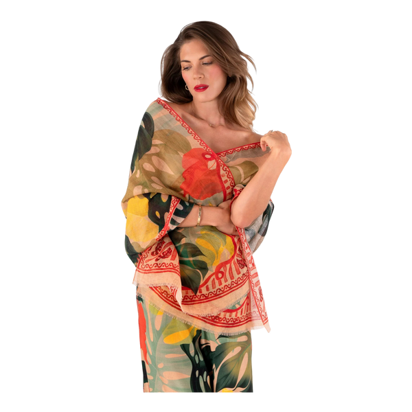Powder Linen/cotton Mix Scarf