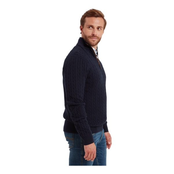 Schoffel Calton Cotton Cashmere Cable 1/4 Zip Jumper