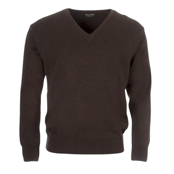 Franco Ponti V Neck Pullover for Men in Chocolate 2XL-6XL Extra Long