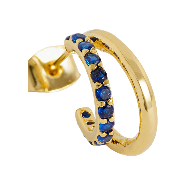 Estella Bartlett Double Hoop Plain & CZ Earrings