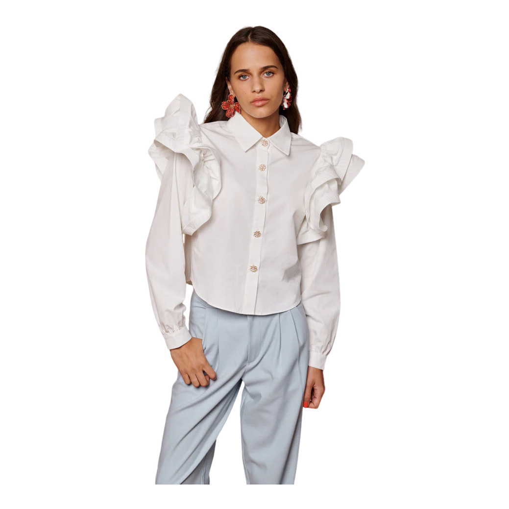 トップス sister jane Powdered Ruffle Blouse Sister Jane Afterglow Ruffle Blouse | Coes