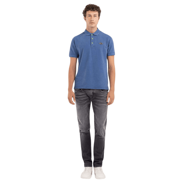 Replay Garment Dyed Cotton Polo Shirt