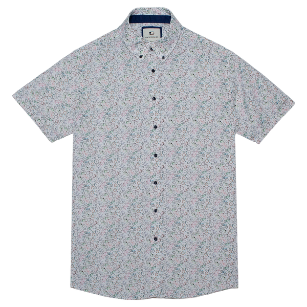 Giordano Short Sleeve Linen Look Bike Print Shirt