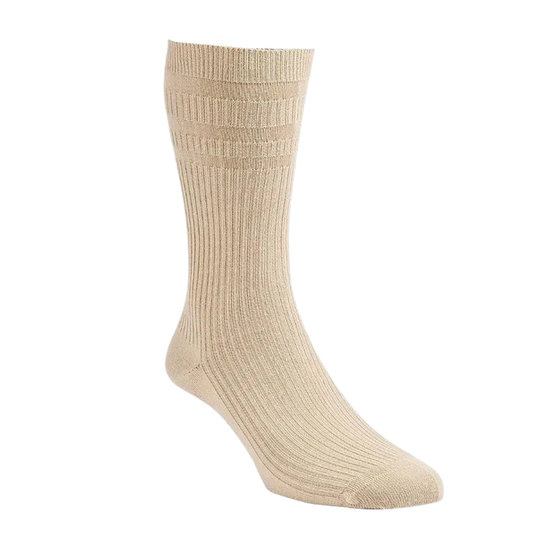 HJ Hall Cotton Softop Socks in Oatmeal