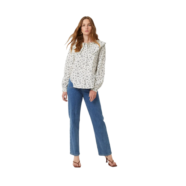 Great Plains Micro Floral Organic Round-Neck Blouse
