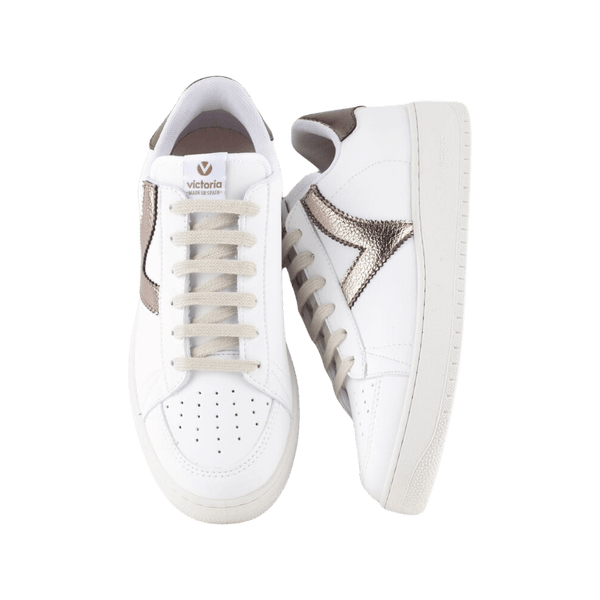Victoria Shoes Madrid Faux Leather & Metallic Trainers for Women