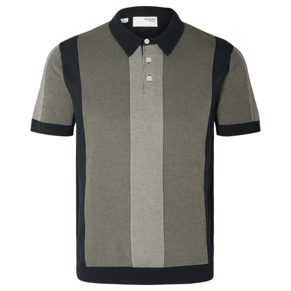 Selected Mattis Short Sleeve Knitted Stripe Polo Shirt for Men