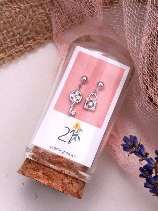 Attic Creations 21st Key & Lock Earrings
