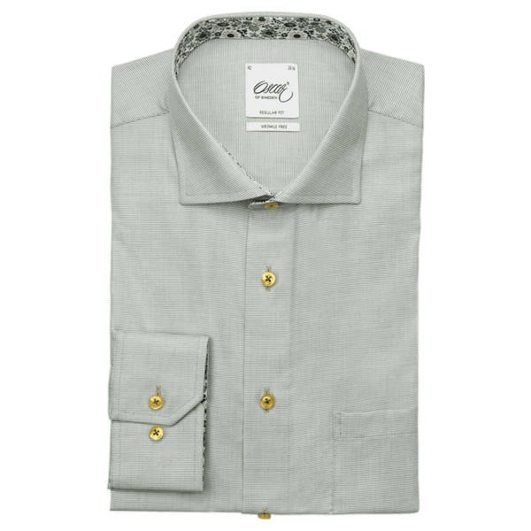 Oscar Long Sleeve Formal Shirt With Floral Trim for Men