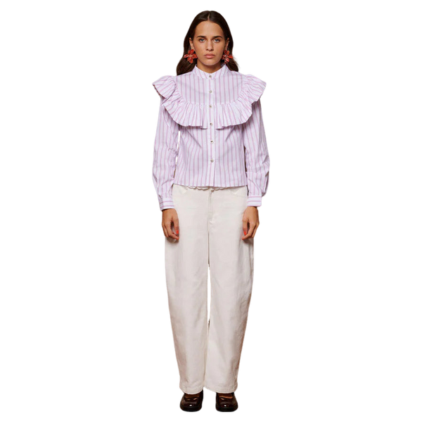 Sister Jane Solene Stripe Ruffle Blouse