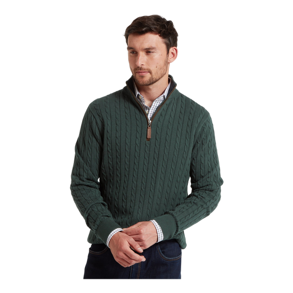 Schoffel Calton Cotton Cashmere Cable 1/4 Zip Jumper