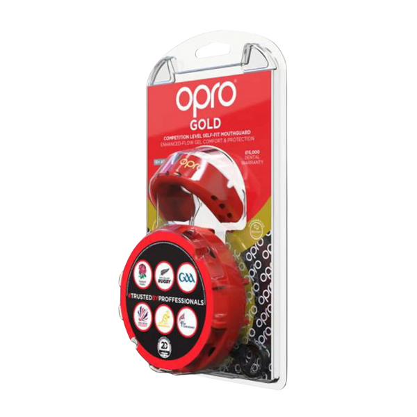 Opro Ortho Gold Mouthguard in Red & White