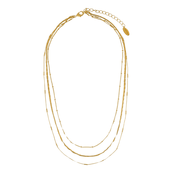 Orelia Jewellery Satellite & Link Chain 3-Row Necklace