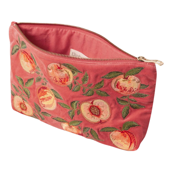 Elizabeth Scarlett Summer Peach Velvet Everyday Pouch