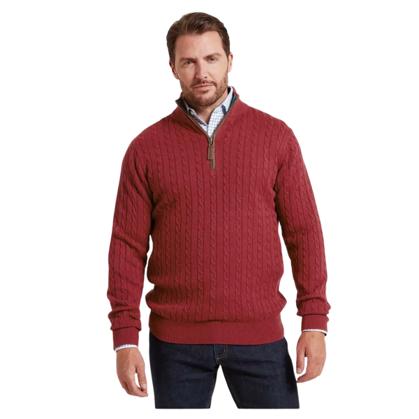 Schöffel Cotton Cashmere Cable 1/4 Zip Jumper for Men