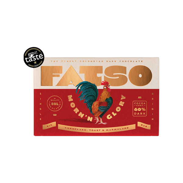 Fatso Chocolate Morn'n Glory 60% Dark Chocolate Vegan Chunky Bar