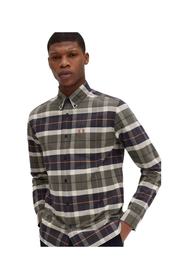 Fred Perry Brushed Tartan Long Sleeve Shirt for Men