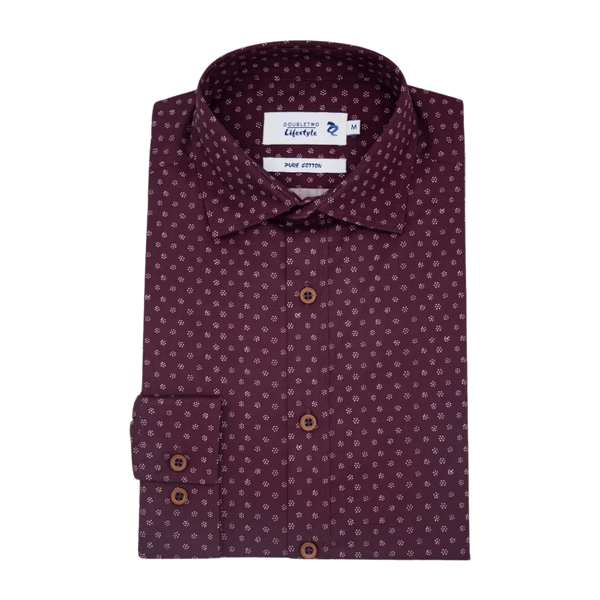 Double Two Print Long Sleeve Shirt for Men