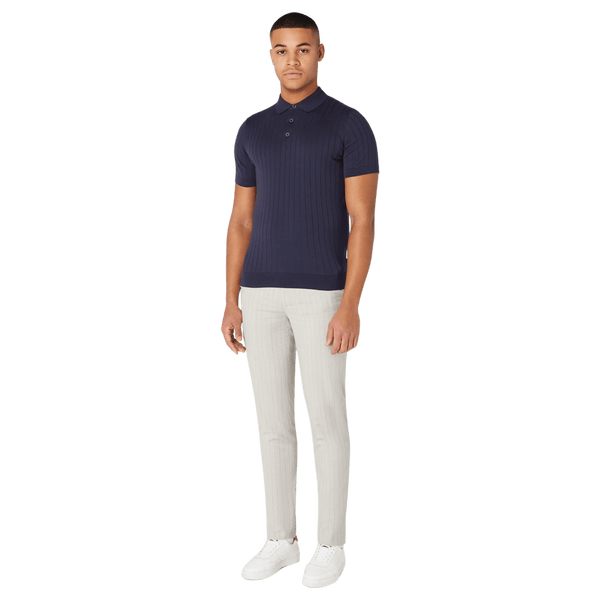 Remus Uomo Knitted Ribbed Polo Shirt for Men