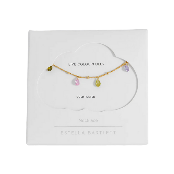 Estella Bartlett Multi Cz Pear Drop Necklace