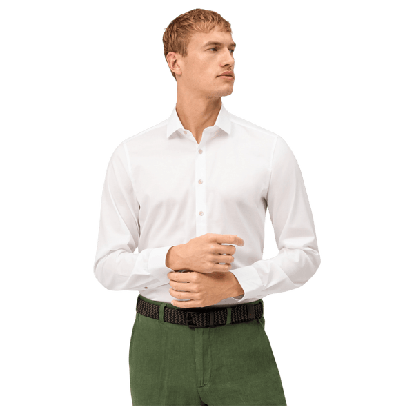 Olymp Linen Look Long Sleeve Formal Shirt