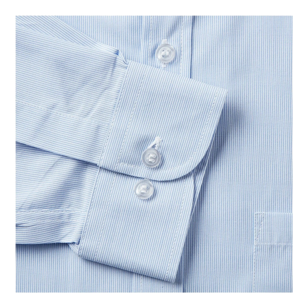 Rael Brook Classic Fit Blue Pinstripe Single Cuff Shirt for Men