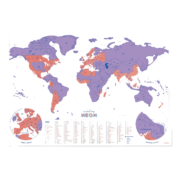 Suck UK Neon Scratch Map