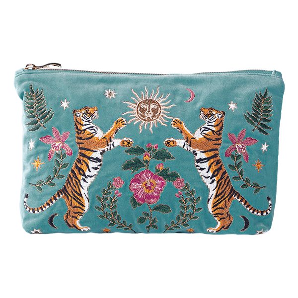 Elizabeth Scarlett Celestial Tigers Velvet Everyday Pouch