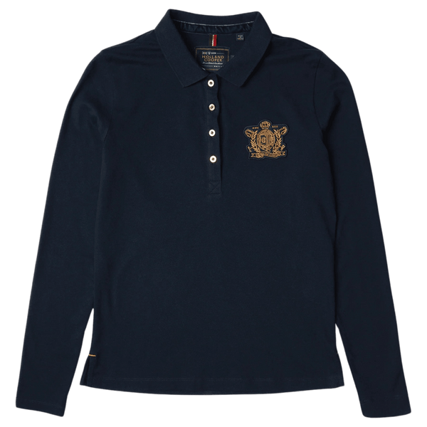 Holland Cooper Long Sleeve Crest Polo Shirt