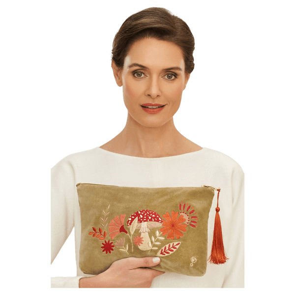 Powder Tranquil Toadstool Zip Pouch