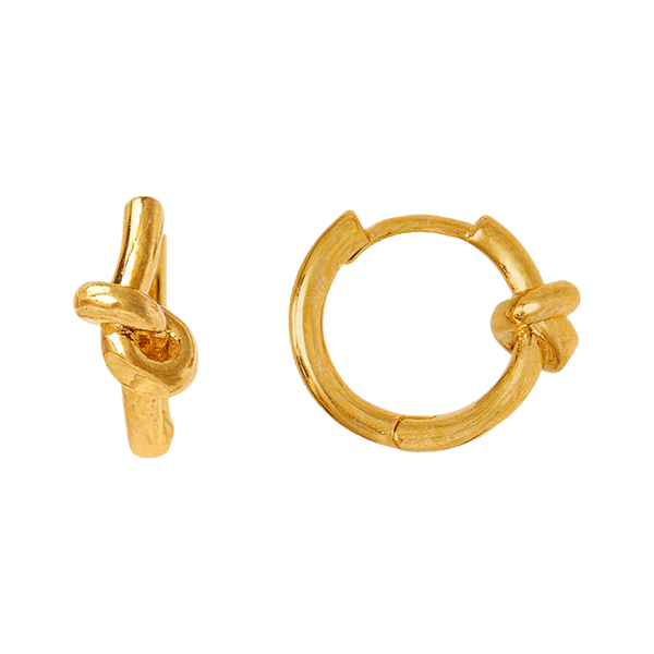 Orelia Jewellery Polished Knot Huggie Hoop Earrings for Women
