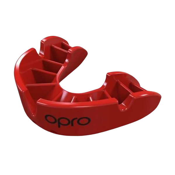 Opro Bronze Mouth Guard for Adults and Juniors in Bright Red