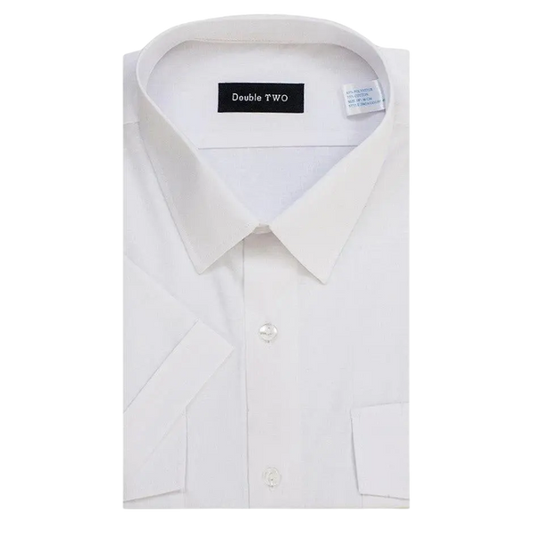Double Two Pilot Short Sleeved Shirt for Men in White