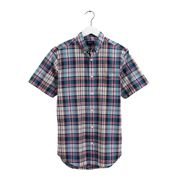 GANT Regular Colourful Check Short Sleeve Shirt for Men