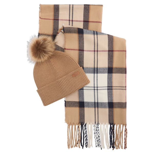 Barbour Dover Beanie & Hailes Scarf Gift Set