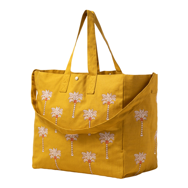 Elizabeth Scarlett Sunrise Palms Cotton Carryall