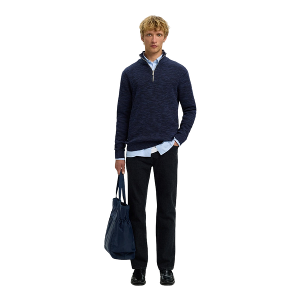 Selected Dane Long Sleeve Knit Structure Half Zip