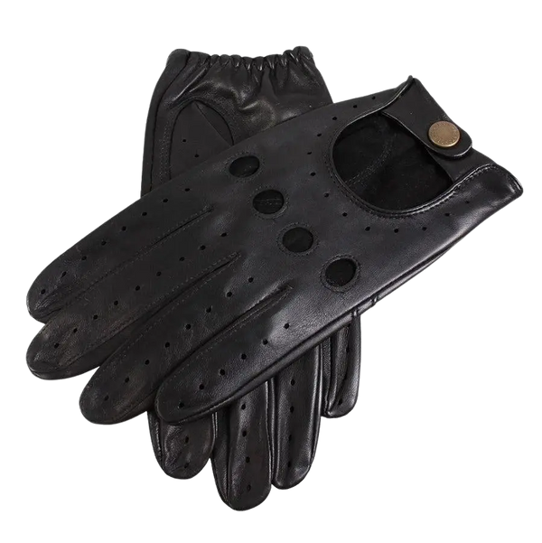 Dents Leather Driving Gloves for Men in Black