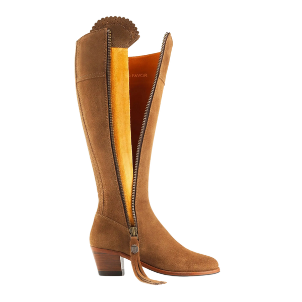 Fairfax & Favor Regina Heeled Regular Boots in Tan