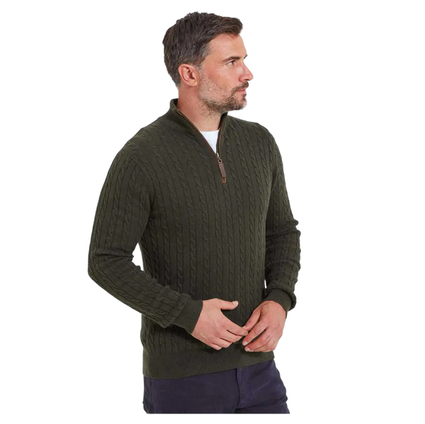 Schöffel Cotton Cashmere Cable 1/4 Zip Jumper for Men