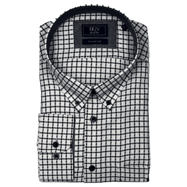 DG's Drifter Geometric Checked Long Sleeve Shirt for Men