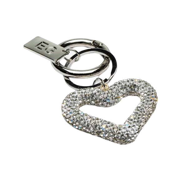Eliza Gracious Crystal Open Heart Bag Charm/keyring